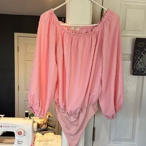 Entro Pink Off-Shoulder Bodysuit